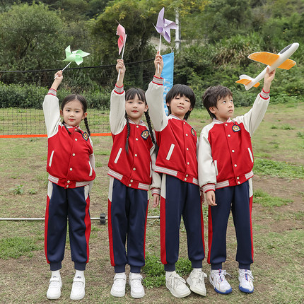 幼儿园园服校服中小学生班服幼稚园夏装纯棉英伦学院风运动服定制