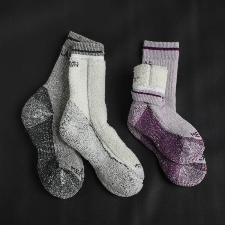 Merino wool外贸美丽奴羊毛袜女户外徒步袜男运动中筒加厚保暖袜