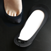 超薄无痕浅口隐形硅胶防滑小码 外贸冰丝船袜女 夏季 黑色大童袜子