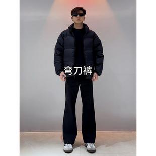 夏季冰丝柳叶弯刀西裤男薄款垂坠感高级感cleanfit直筒微喇叭裤子