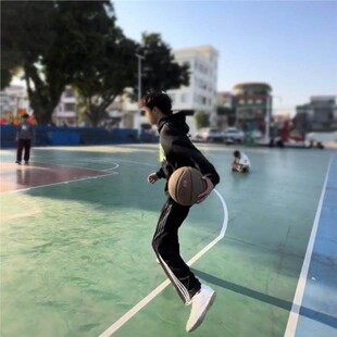 传奇商行三条杠条纹裤男女春夏季薄款学生篮球卫裤宽松休闲裤男士