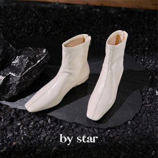 星叔手制·法式 far 瘦瘦靴女羊皮超软通勤切尔西短靴低跟by