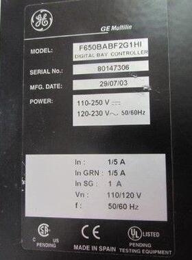 正品原装GE [ F650BABF2G1HI 一台 重量4公斤 在24-2品质保证现货