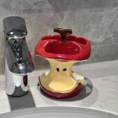 可爱苹果电动牙刷架家用卫生间洗漱台牙膏牙具收纳底座陶瓷置物架