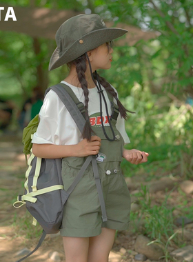 夏季洋气亲子童装 时髦母女新韩系2025套装女童背带裤T恤雨鞋一套