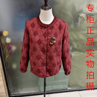 芳华26A021休闲风菱形格纹短外套女圆领纽扣显瘦百搭时尚 春装