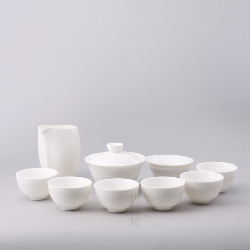 德化白瓷整套白瓷功夫茶杯特价陶瓷家用红茶泡茶器茶具盖碗套装