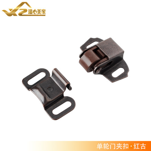 单滚轮碰珠门夹扣小磁吸衣柜厨柜门卡式门吸卡扣家具弹簧门碰柜吸