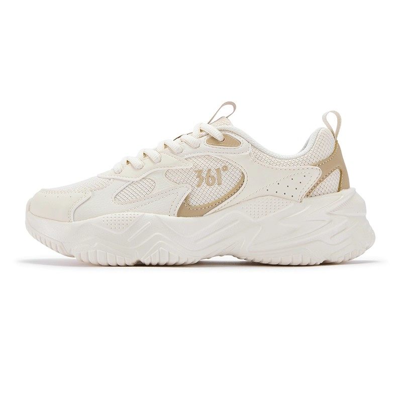 361度女士防滑休闲鞋网面新品2025秋春复古文化鞋运动鞋582536768