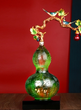 琉璃葫芦摆件招财镇宅客厅玄关高档乔迁礼物送朋友结婚礼物吉祥物