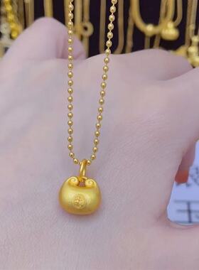 米珠链条小胖福百搭坠链精致时尚项链