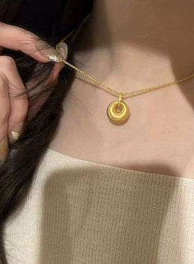 复古金坨坨吊坠项链肖邦链高级轻奢女