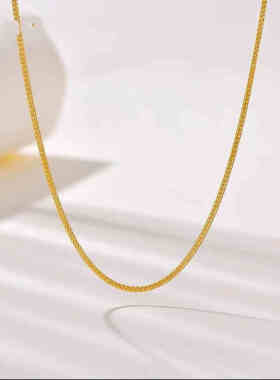 M扣肖邦链条小众简约精致百搭项链金色复古