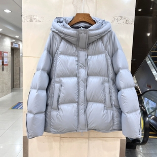 H85669欧货时尚休闲百搭显瘦减龄90白鸭绒羽绒服立领外套冬季新款