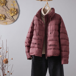 轻软时尚 冬季 实拍立领时尚 正品 保暖90鸭绒外套 小个子羽绒服女短款