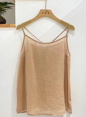 苎麻吊带背心女纯色棉麻上衣女2026春夏新款夏天薄款文艺复古宽松