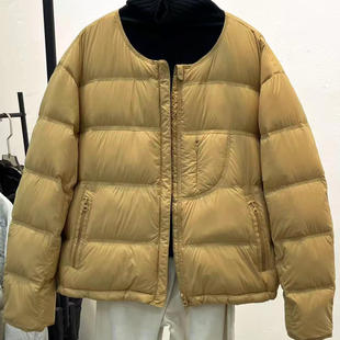 轻薄简约羽绒服女25秋冬时尚新款 欧货无领新标90鸭绒保暖短外套