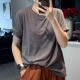 原创简约 T恤女 舒适轻薄竹节棉圆领短袖 洗水宽松大码 显瘦休闲夏季