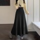 针织百褶半身裙女士2025新款 高腰显瘦包臀大摆垂感a字长款 冬裙子