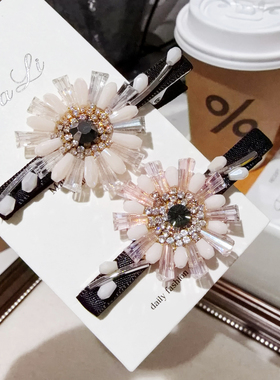 佳丽SENG JEE HWANG轻奢水钻太阳花发夹女精致闪亮花朵鸭嘴夹发饰
