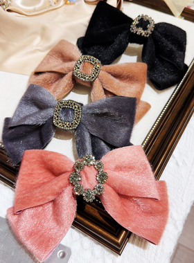 JIALI韩国小哥家代购B·GANA正品25年秋冬新毛绒大蝴蝶结弹簧夹