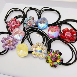 JIALI韩国LOVELY代购轻奢超仙s家闪烁水晶皮筋施华马卡龙色发圈