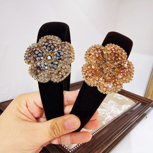 韩国DANMI丝绒手工满钻发箍