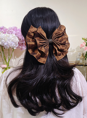 韩国代购TAURUS施华S水晶钻手捏造型立体含铁丝双层蝴蝶结弹簧夹