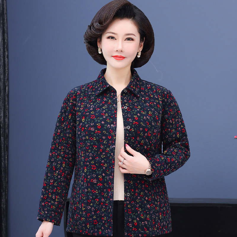 外套全棉衬衫妈妈夹棉