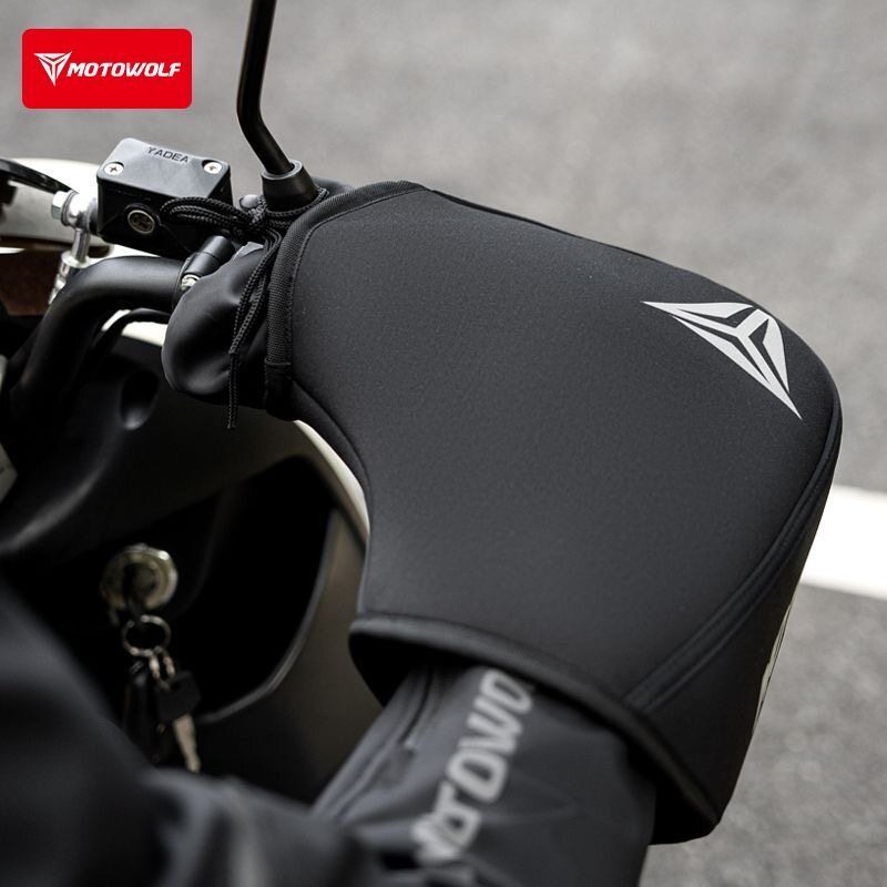 摩多狼冬季电动车摩托车挡风保暖车把套舒适反光护手防泼水车把套