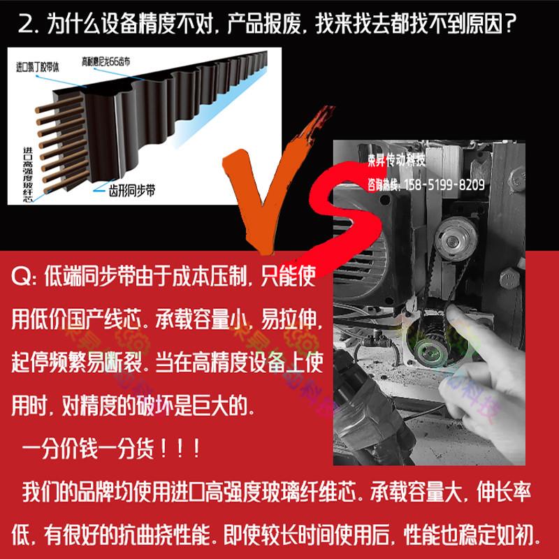 绗缝机制袋机同步带255L切纸机270L100高强度进口345薄刃袜机皮带