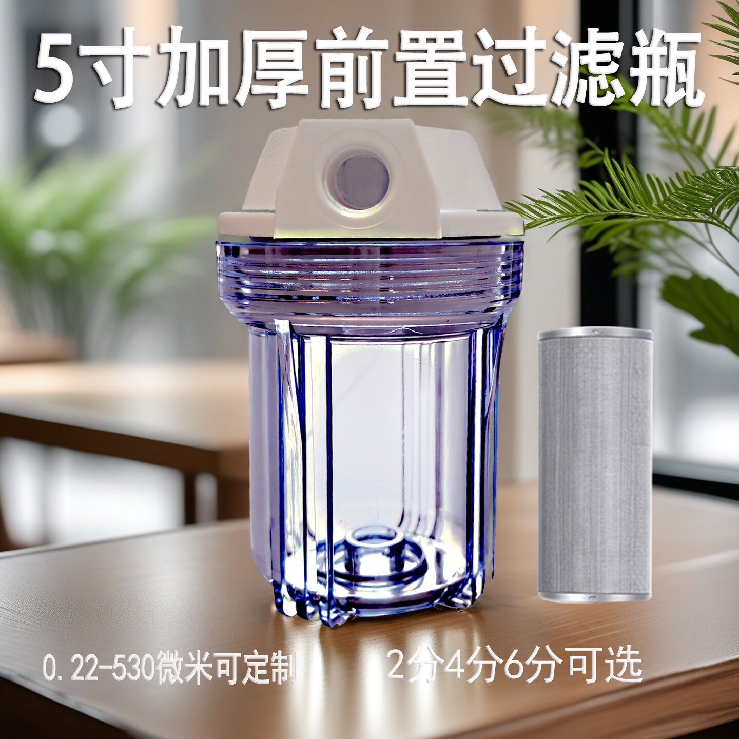5寸加厚2分4分6分过滤器净水器透明过滤壳滤杯瓶前置过滤工厂循环