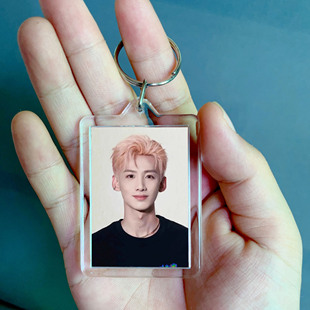 高颜值透明亚克历钥匙扣2寸证件照片追星爱豆照片书包挂件挂坠