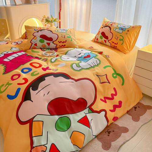 卡通蜡笔小新冰丝四件套丝滑裸睡