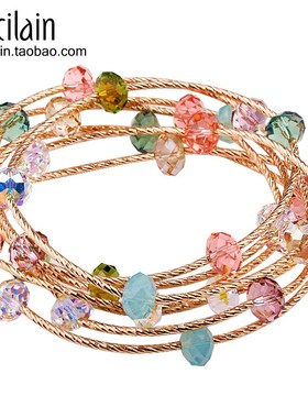 闪亮奥地利水晶柏西莲纯银女手链