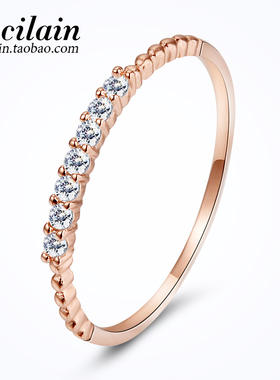 s925纯银戒指微镶群镶单排钻关节