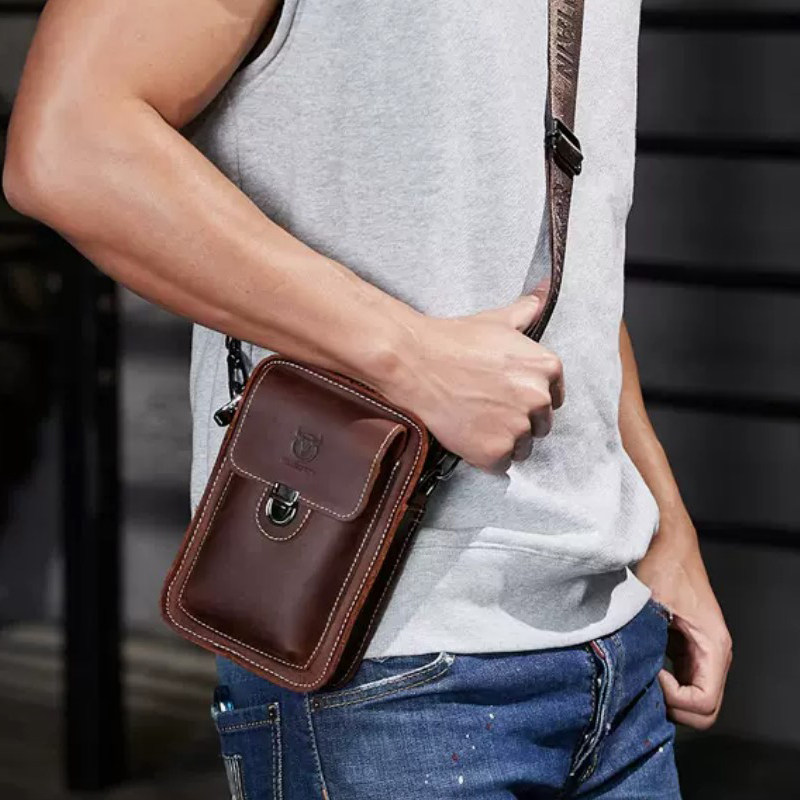 男士真皮手机腰包男多功能手机包工地干活男款包包2025新款男式包