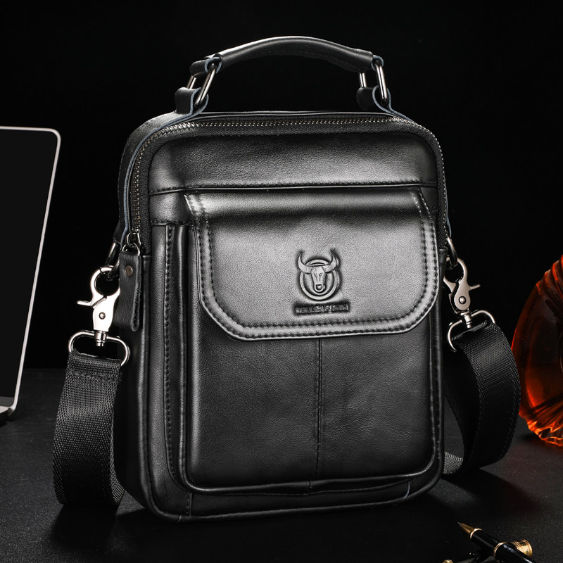 男士斜挎包真皮单肩包男款2025新款男包商务通勤上班真牛皮背包男