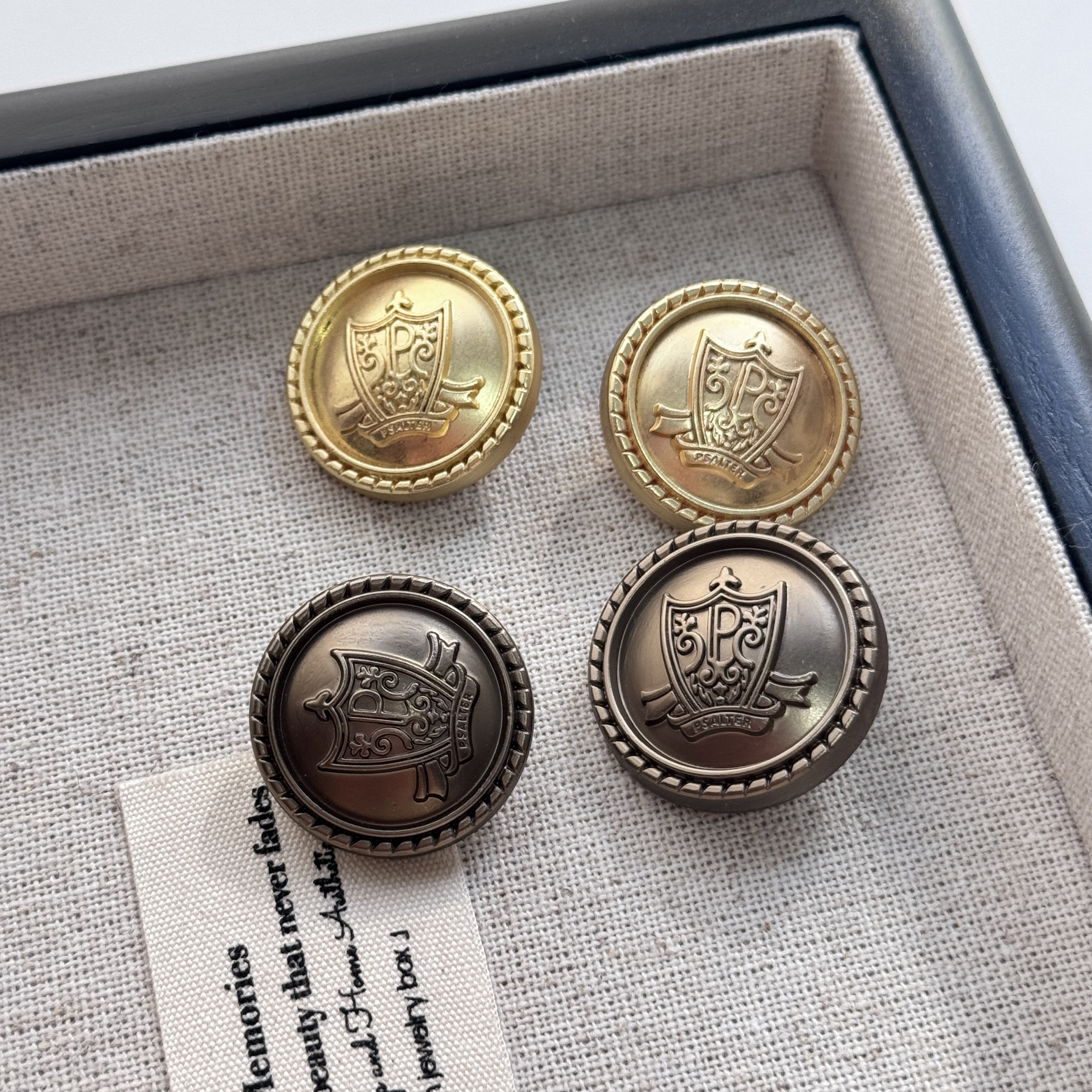 金属盾牌圆形纽扣风衣高档开衫西装英伦学院风配饰扣子扣大衣扣