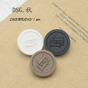 树脂钮扣【FF】字母扣子圆形百搭风衣大衣毛呢西装纽扣女装扣子