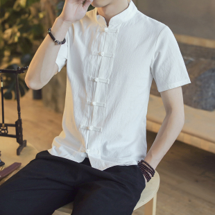茶艺师工作服足理疗按摩推拿师工装中医养生馆男技师上衣服中国风