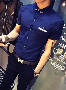 少爷酒吧夜总会服务生短袖衬衫