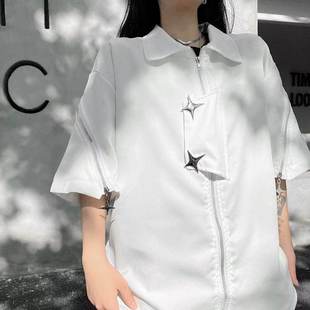 发型师发廊美发助理发店高级感工作服时尚个性烫染酒吧男女生衬衫