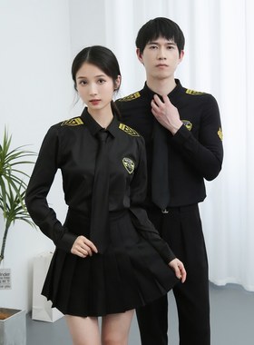 ktv服务员工作服男长短袖制服空少爷夏季夜场酒吧长袖工衣订制log