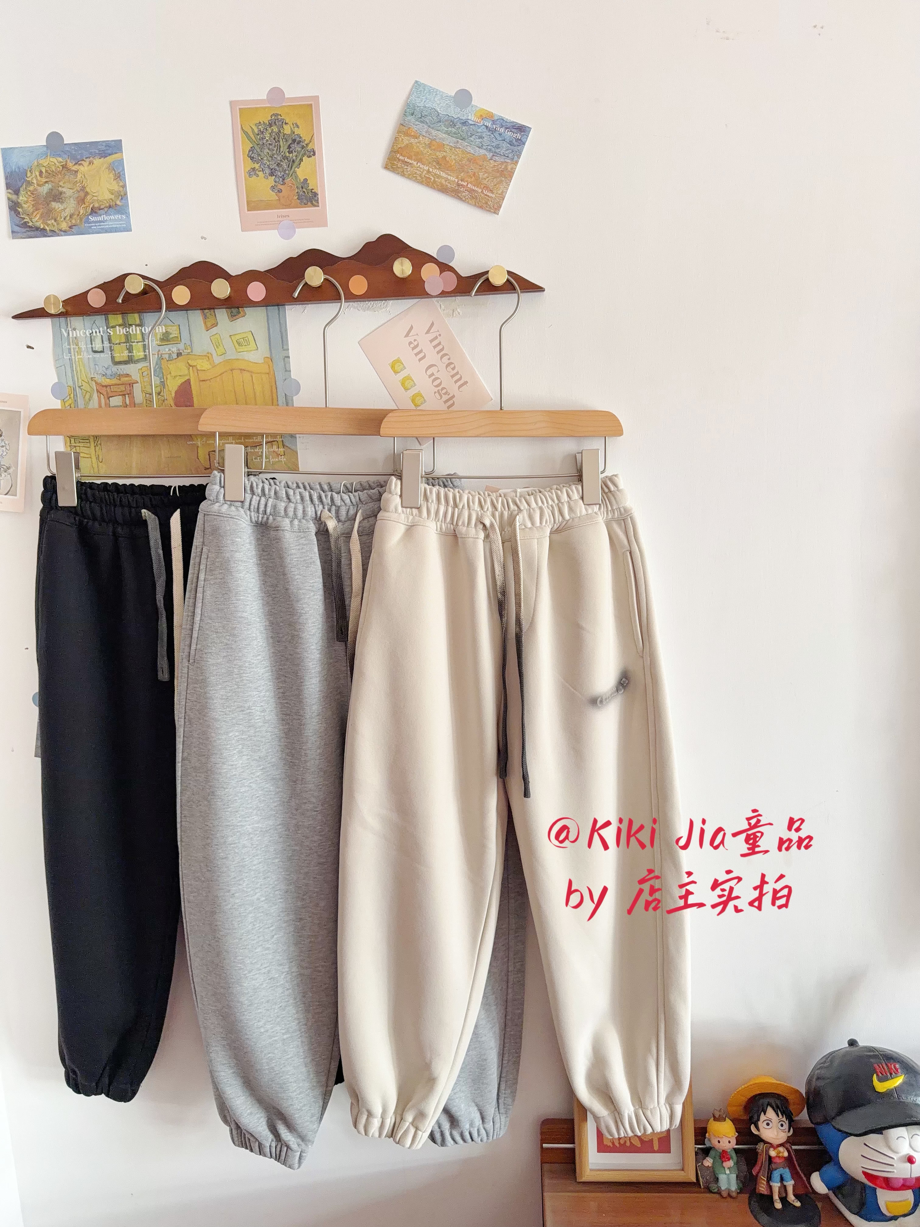 Kiki家26秋断码大童休闲百搭针织卫裤 韩版品牌束脚运动裤特清