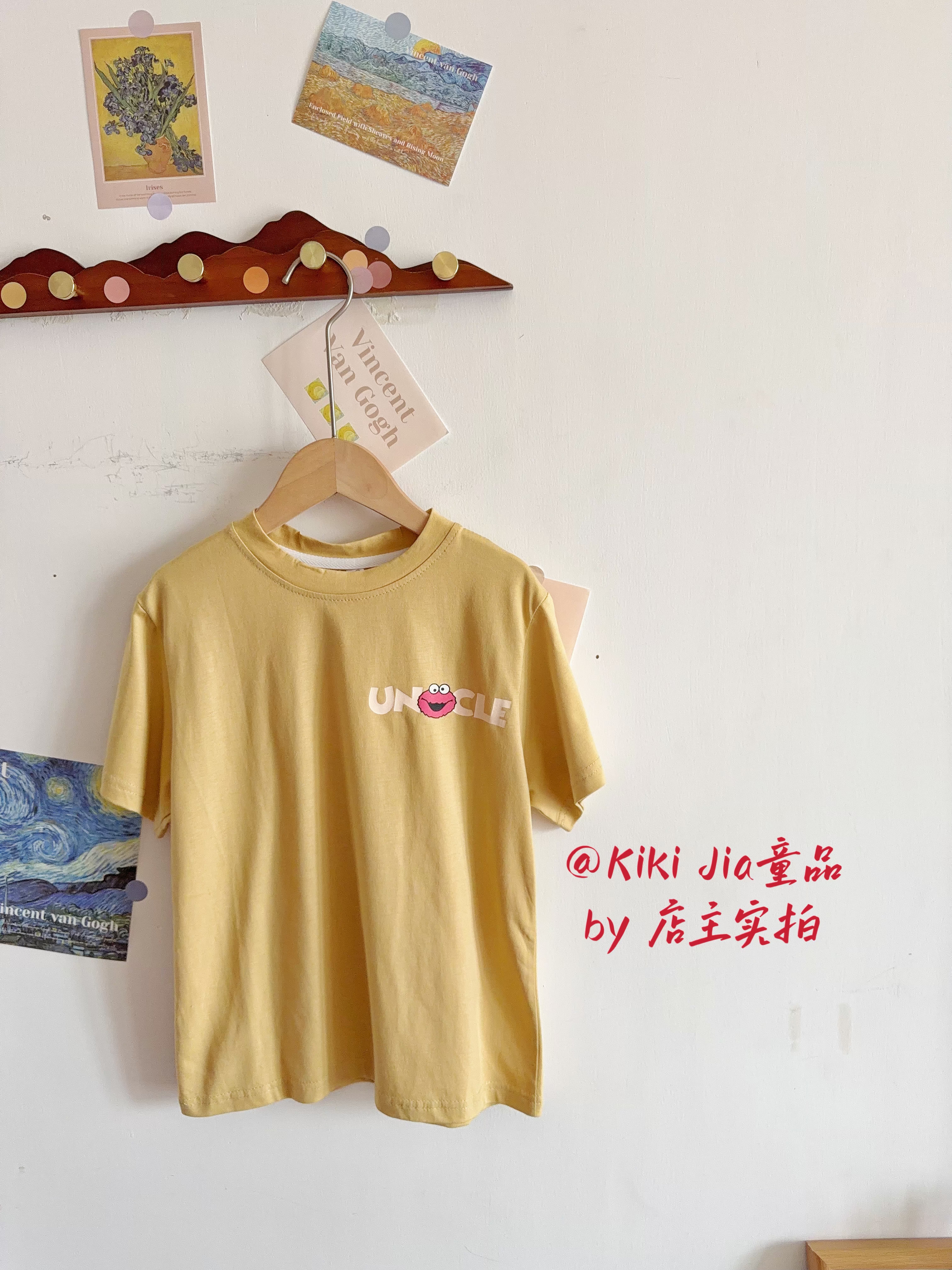 Kiki家26夏清货大童洋气芝麻街印花T恤 韩版卡通宽松休闲短袖特
