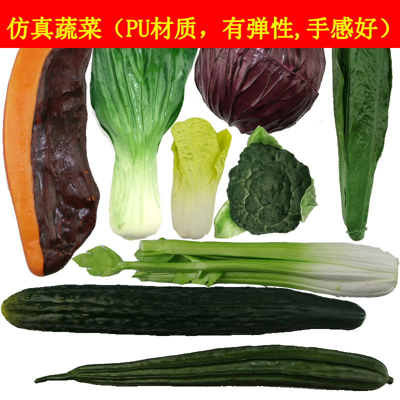 仿真蔬菜模型橱柜装饰pu幼儿认知拍图道具青菜假白菜黄瓜藕波菜