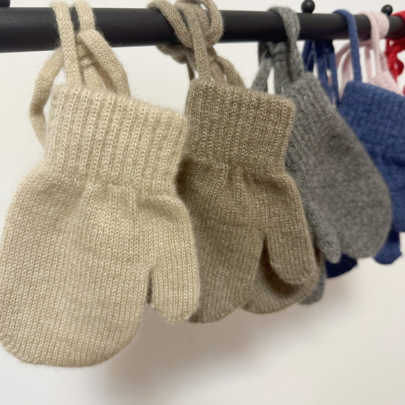100%山羊绒宝宝挂脖包指手套