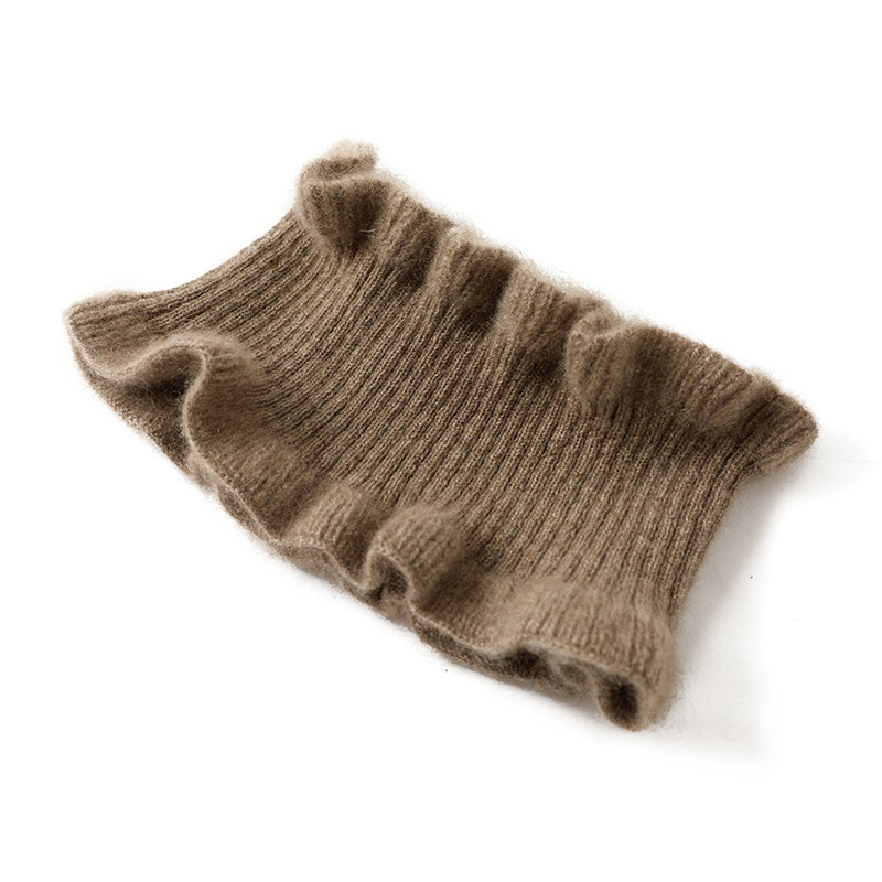 纯山羊绒花边脖套套头围脖儿童