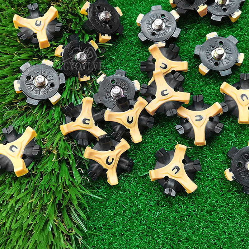 高尔夫鞋钉黑黄C字螺丝快速钉耐磨耐用GOLF球鞋鞋钉14个装 起钉器